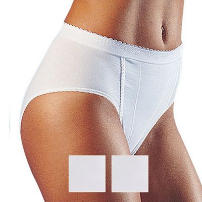Pack of two white control tai briefs
